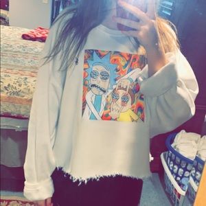 custom rick and morty polo sweatshirt